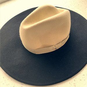 Brixton Full Brim Black & Cream Wool Hat